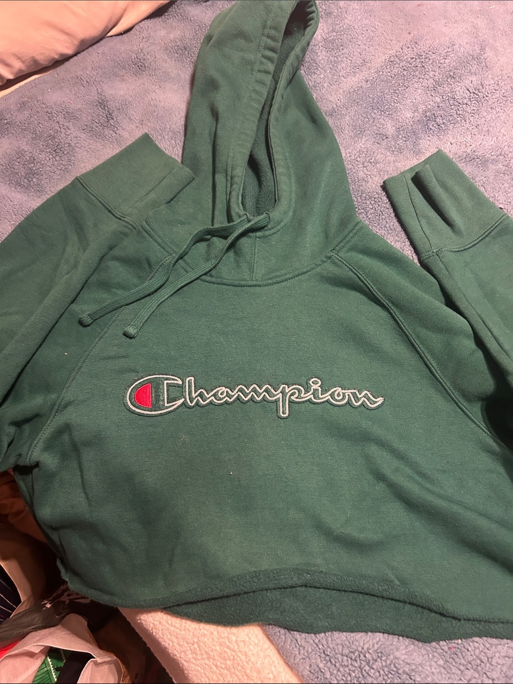 Champion Forest Green Logo Hooded Sweatshirt